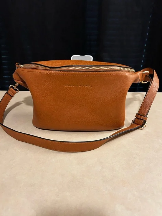 Poppy and Peonies Vegan Leather Crossbody Belt Bag - Picture 1 of 15